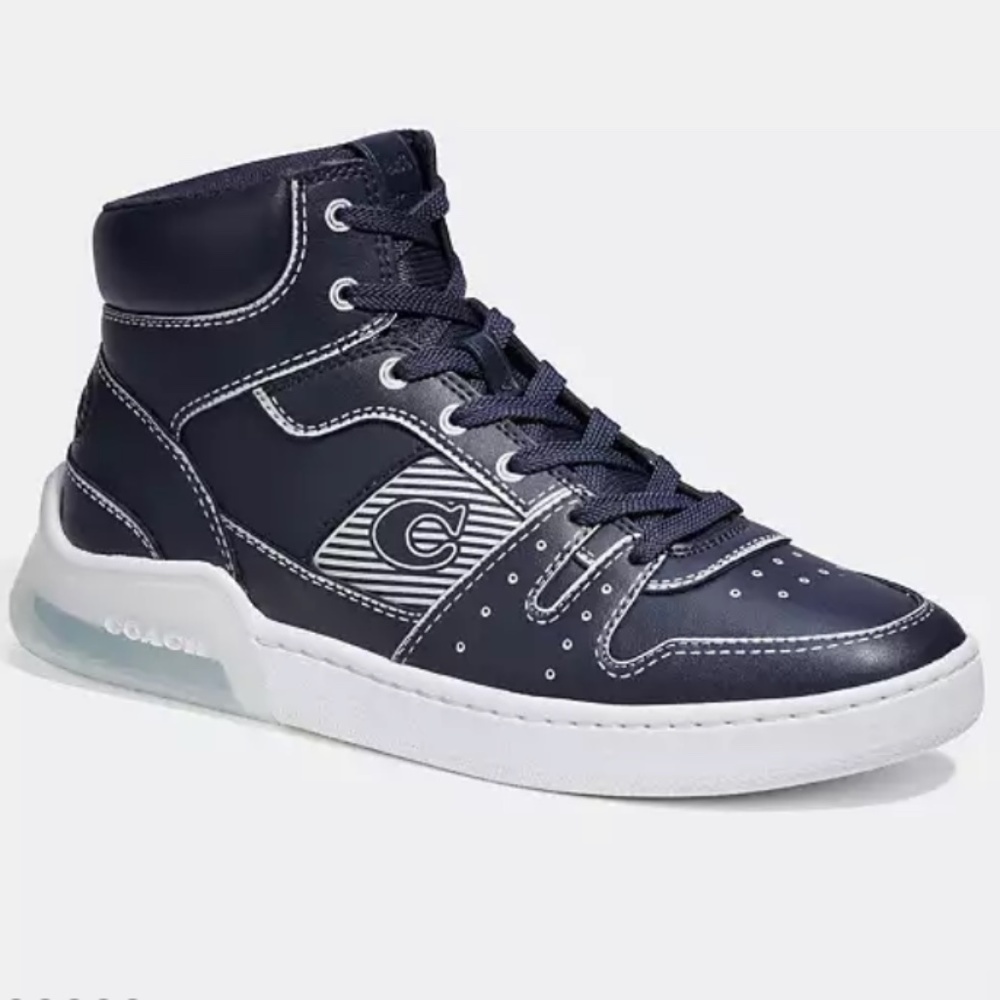 New Coach Retro Citysole High Top Sneakers Navy Blue